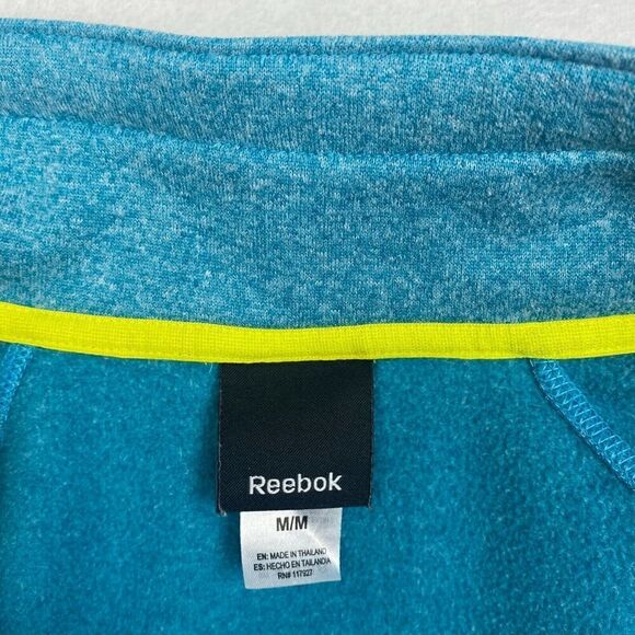 Rebook Sweater Womens Medium Green 1/2 Zip Pockets Pullover Sweatshirt High Neck - Picture 7 of 9